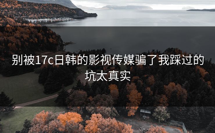 别被17c日韩的影视传媒骗了我踩过的坑太真实
