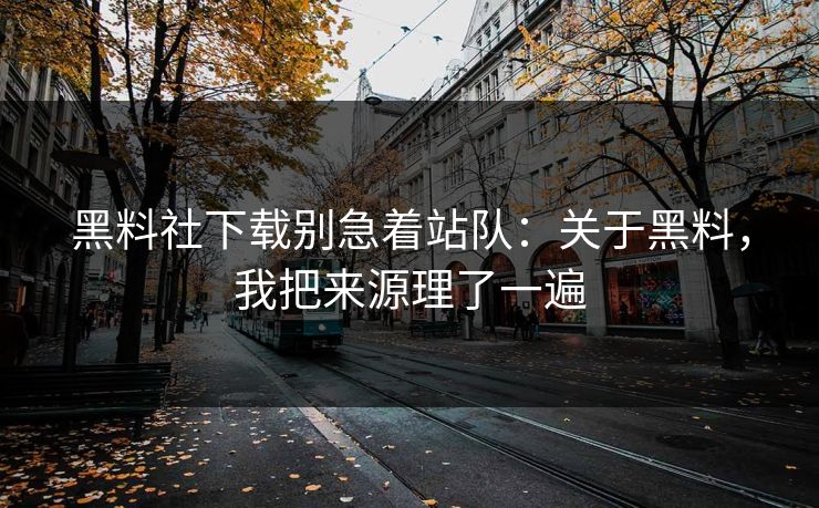 黑料社下载别急着站队：关于黑料，我把来源理了一遍