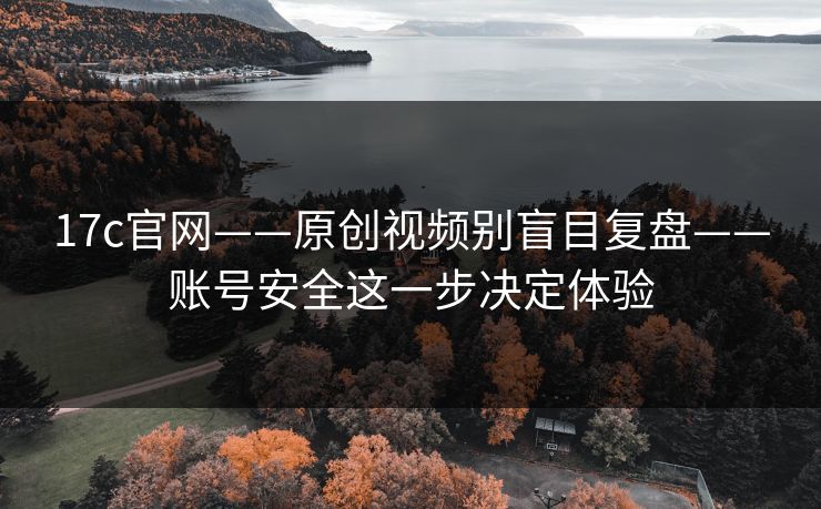 17c官网——原创视频别盲目复盘——账号安全这一步决定体验