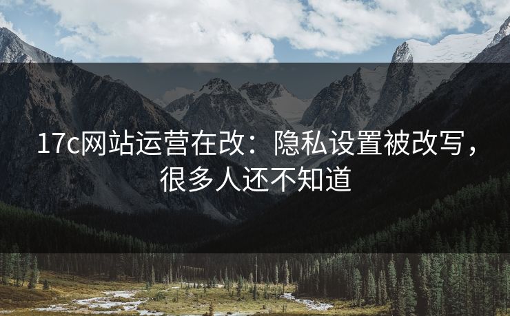 17c网站运营在改：隐私设置被改写，很多人还不知道