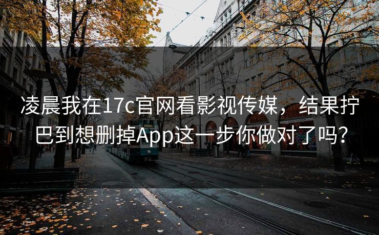 凌晨我在17c官网看影视传媒，结果拧巴到想删掉App这一步你做对了吗？