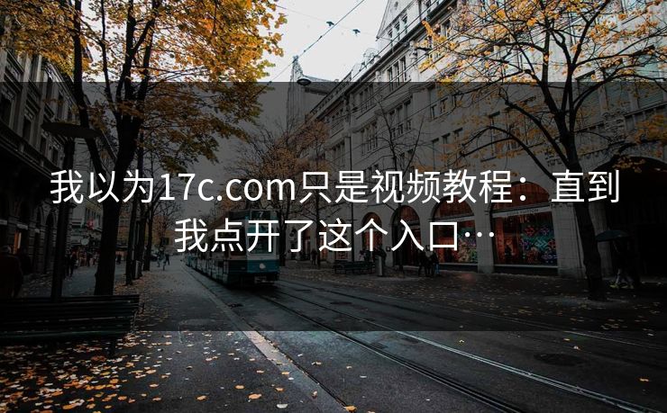 我以为17c.com只是视频教程：直到我点开了这个入口…